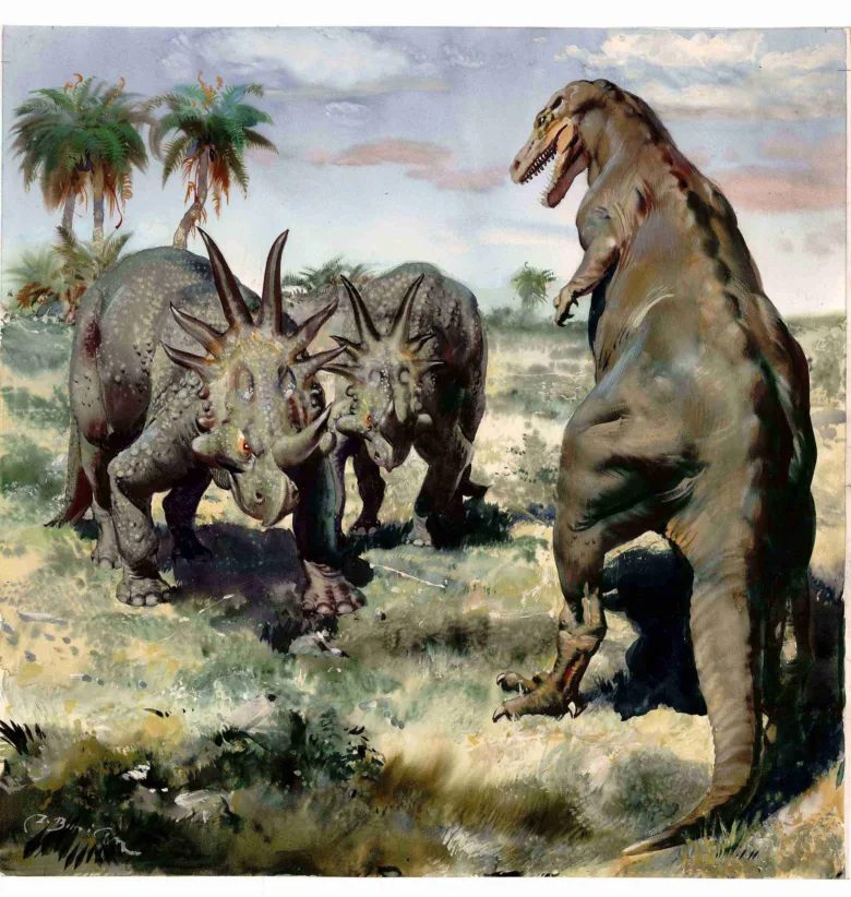 Ilustrace dinosaury od malíře Zdeňka Buriána